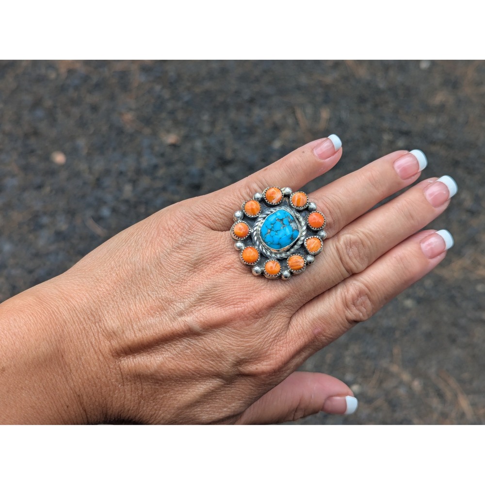 Navajo Jewelry Women's Ring Handmade Native American Signed Adjustable *** - Picture 9 of 11